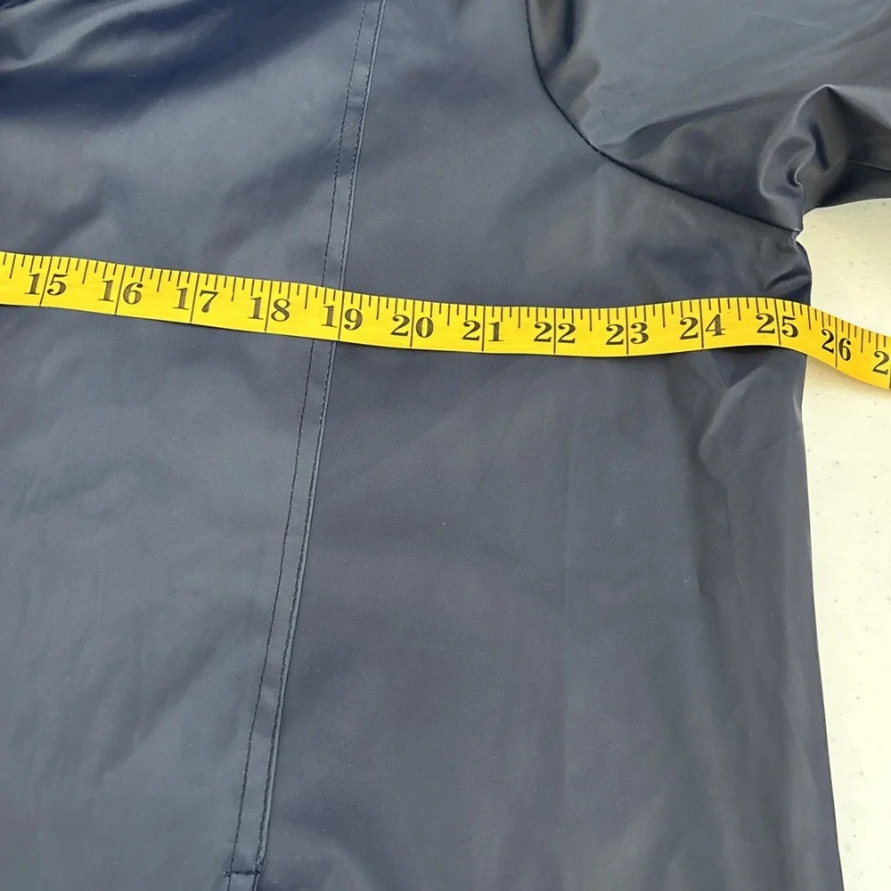 Selene Sport Women's VTG 2X Navy Slicker Raincoat Fully Lined Long Sleeve Jacket
